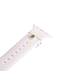 WATCH CHARM YUVARLAK YEŞİL TAŞ