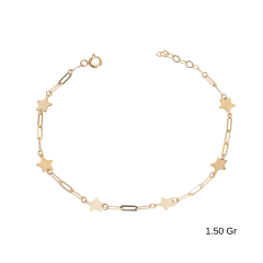 Yıldızlı Ataç Zincirli Bileklik