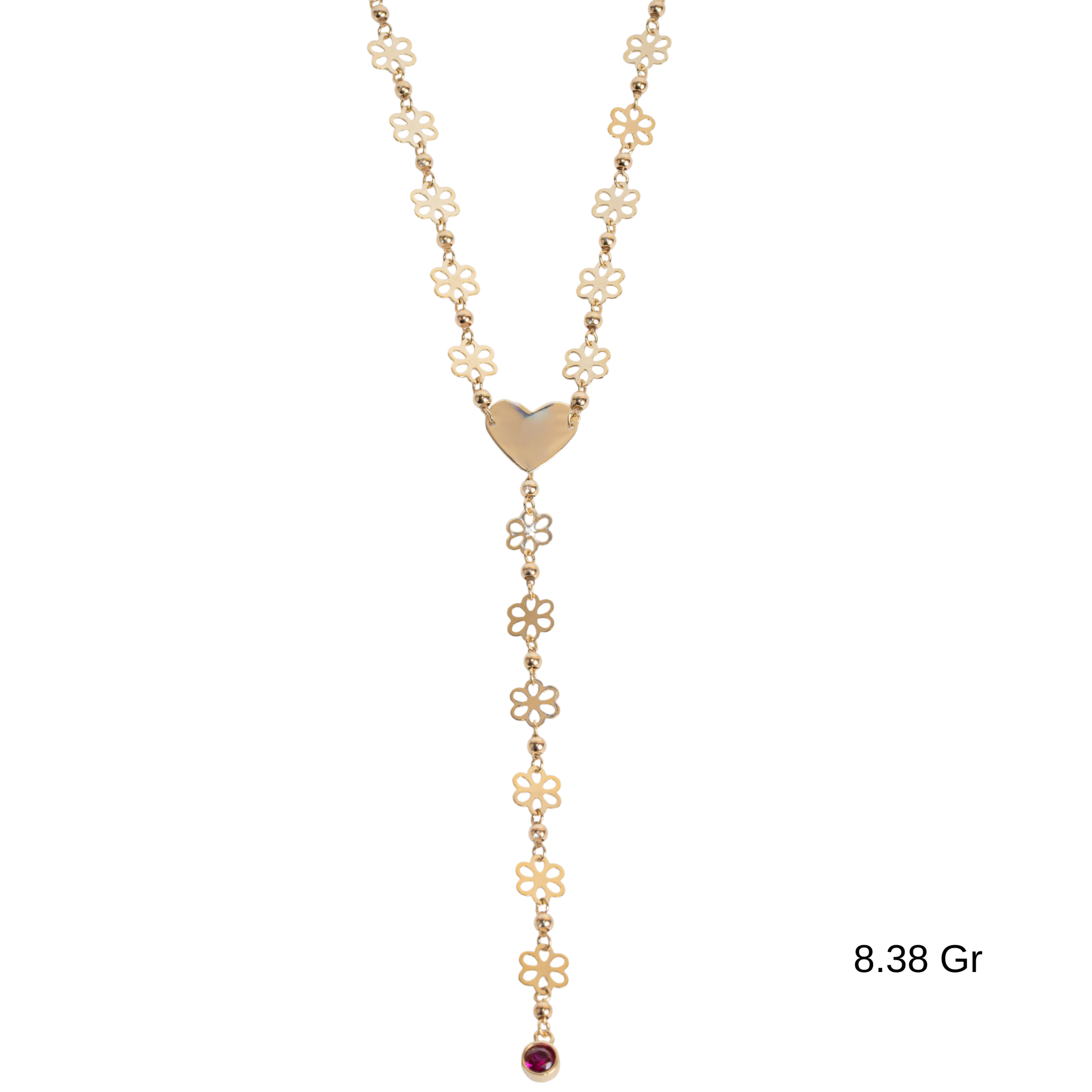 Kalpli Çiçekli Kolye