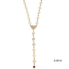 Kalpli Çiçekli Kolye