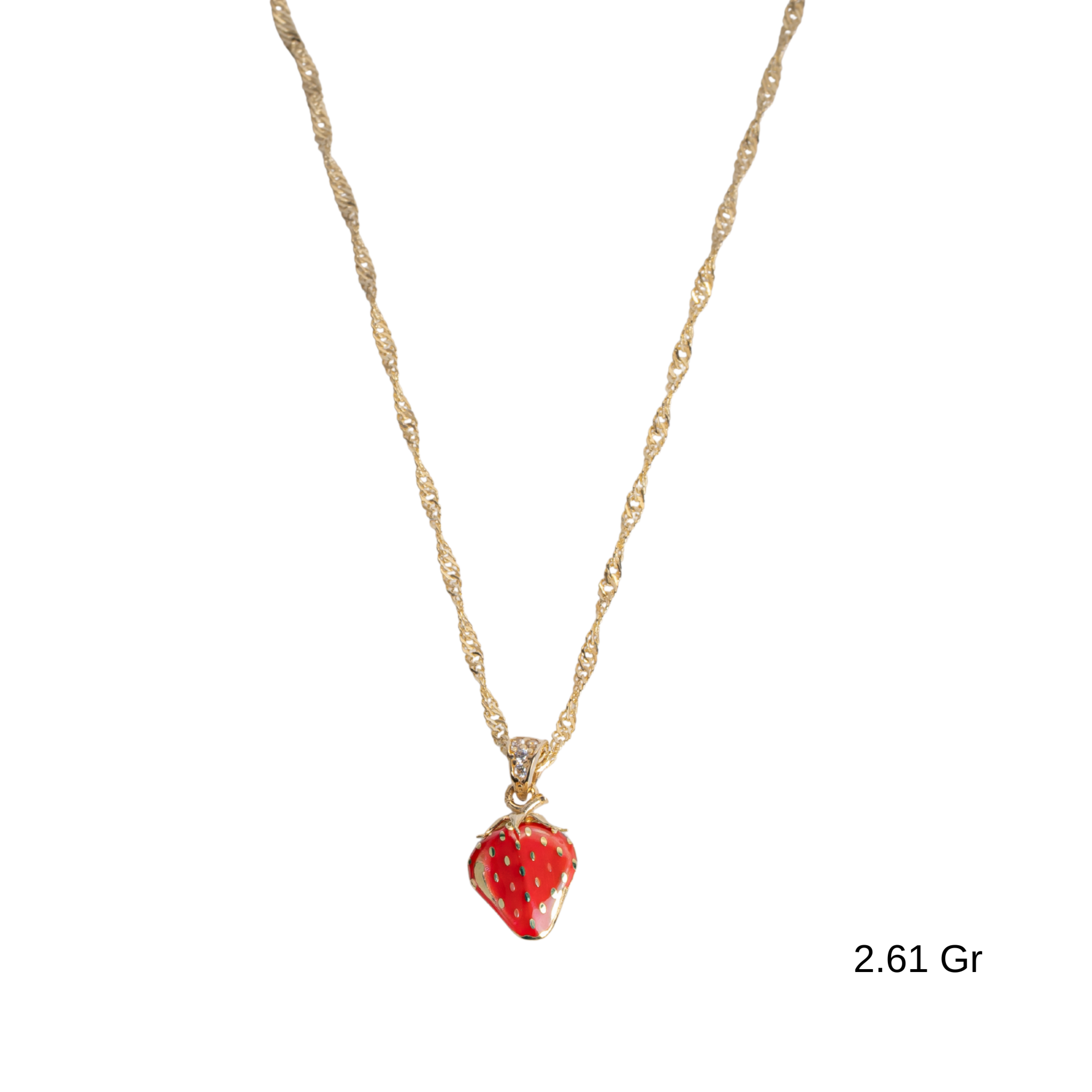 Çilek Charmlı Çıtır Kolye