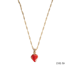 Çilek Charmlı Çıtır Kolye